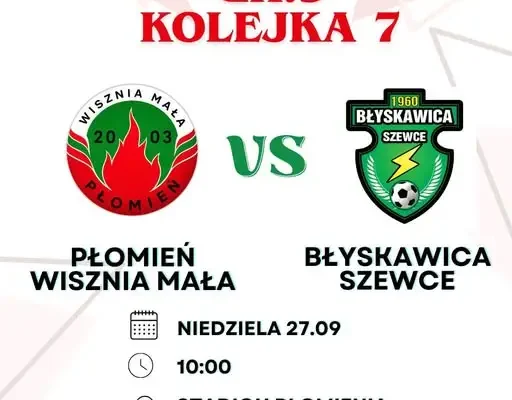 Derby dla Płomienia? Wisznia Mała zaprasza na mecz z Błyskawicą Szewce