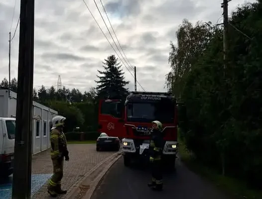 Zerwany kabel światłowodowy w Kopaczu – interweniowała OSP Prusice