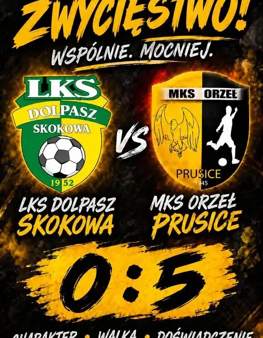 Orzeł Prusice rozbił Dolpasz Skokowa 5:0 w derbach gminy