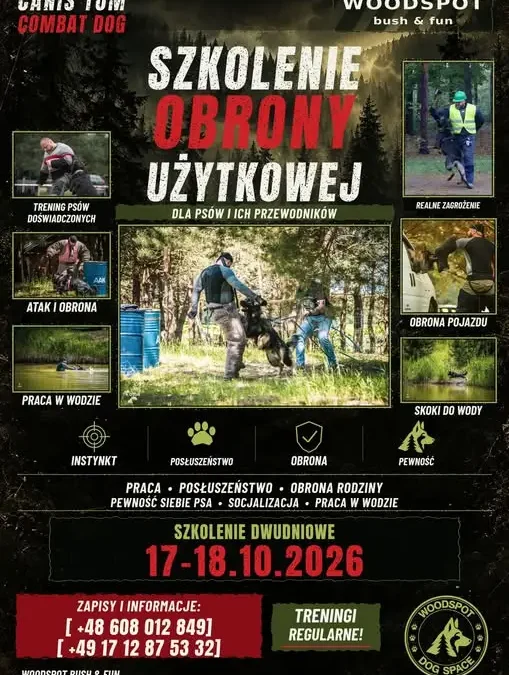 Szkolenie psów obronnych w Woodspot Dog Space – 17-18 października