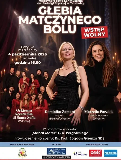 Koncert „Głębia matczynego bólu” w Trzebnicy – muzyka polsko-włoska w Sanktuarium św. Jadwigi