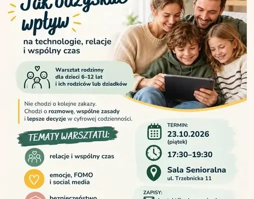 Bezpłatne warsztaty „Rodzinny trening zaradności cyfrowej” w Gminie Zawonia