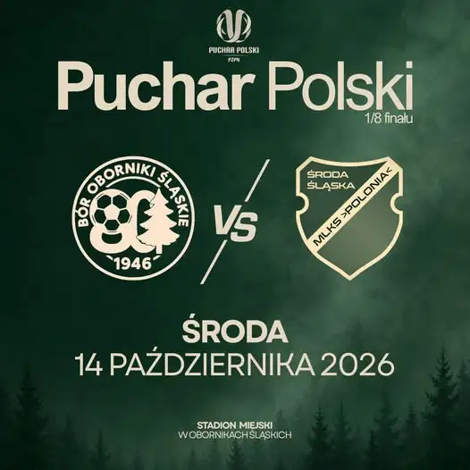 Okręgowy Puchar Polski: Bór Oborniki Śląskie zagra z Polonią Środa Śląska w 1/8 finału
