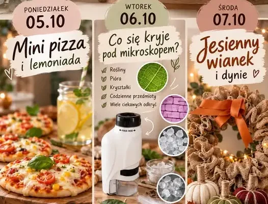 Świetlica w Pierwoszowie zaprasza na jesienne warsztaty: pizza, mikroskop i DIY