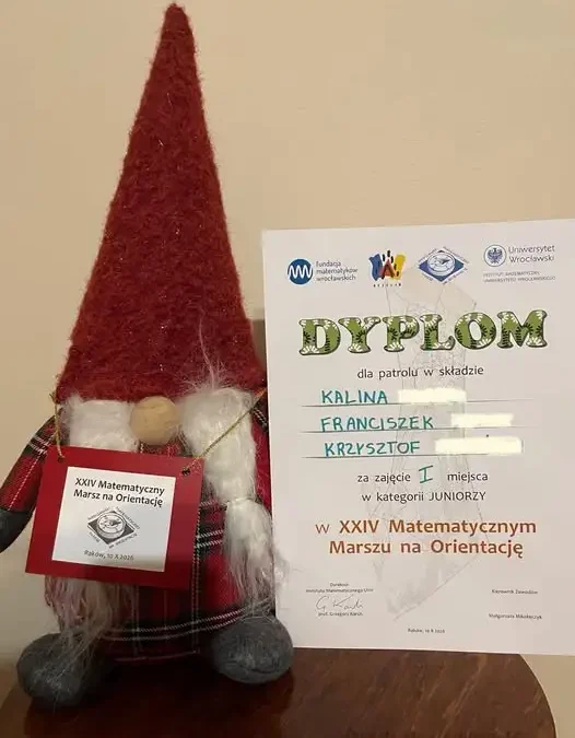 Sukces uczniów z Trzebnicy na XXIV Matematycznym Marszu na Orientację w Rakowie