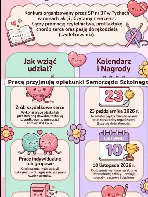 Konkurs szydełkowy „Czytamy z Sercem” – szkoły mogą zgłaszać prace do 23 października
