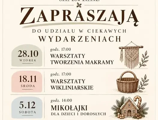 Trzęsowice: warsztaty, Mikołajki i świąteczne wianki – harmonogram wydarzeń