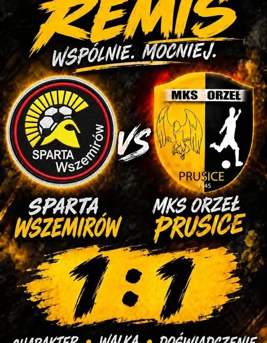 Derby Gminy Prusice na remis – Orzeł Prusice wywozi punkt ze Wszemirowa