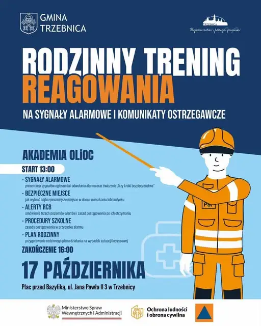 Trzebnica: Rodzinny Trening Reagowania na sygnały alarmowe już 17 października