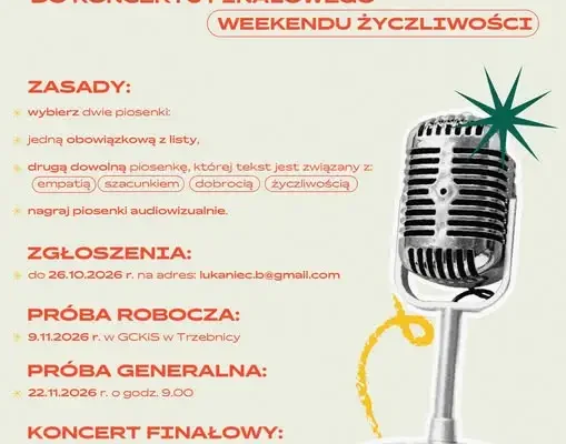 GCKiS Trzebnica ogłasza casting do koncertu „Dobroć, szacunek, empatia” – nagrania do 26 października