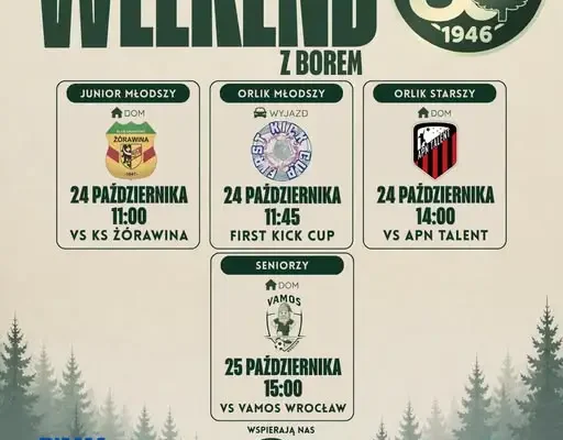 Piłkarski weekend w Borze: cztery mecze i turniej na własnym stadionie