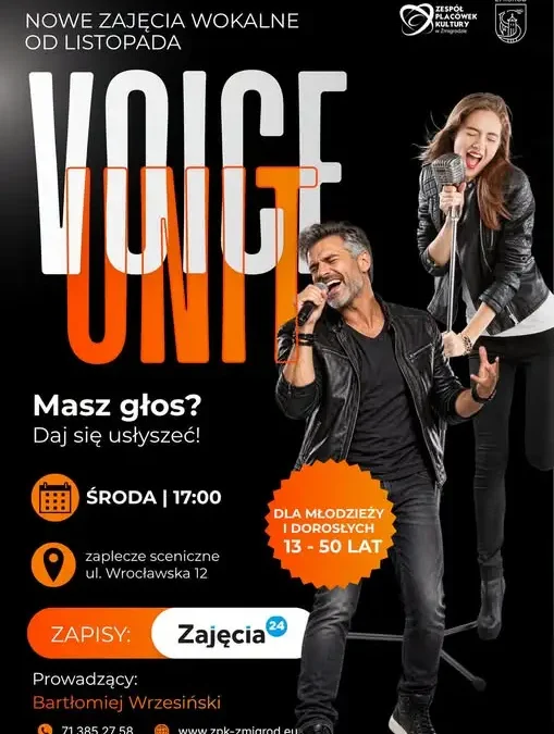 VOICE UNIT – nowe zajęcia wokalne w Żmigrodzkim Ośrodku Kultury