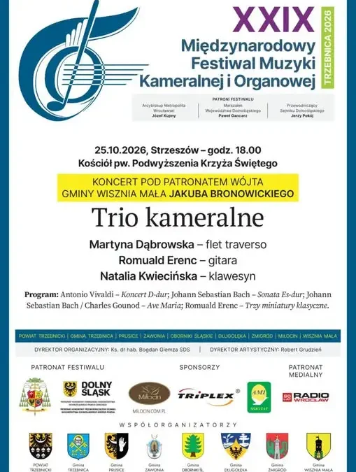 Strzeszów zaprasza na XXIX Międzynarodowy Festiwal Muzyki Kameralnej i Organowej