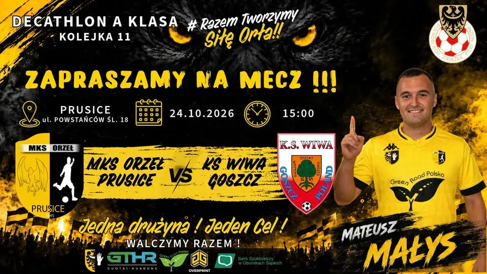 Orzeł Prusice zagra u siebie z Wiwą Goszcz w 11. kolejce A Klasy