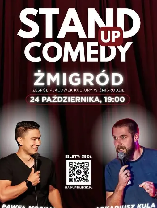 Stand-up w Żmigrodzie: Paweł Moskal i Arkadiusz Kula na scenie ZPK