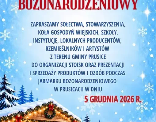 Jarmark Bożonarodzeniowy w Prusicach 2026 – GOKiS zaprasza wystawców