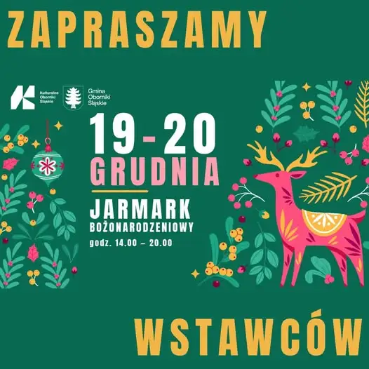 Jarmark Bożonarodzeniowy w Obornikach Śląskich – poszukiwani wystawcy