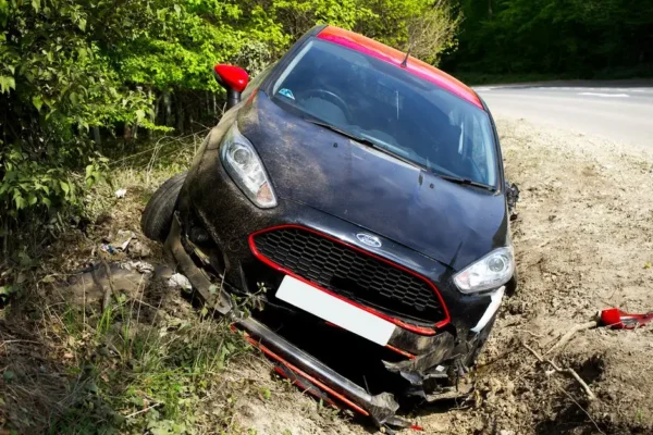 Wilków: Auto wpadło do głębokiego rowu, dwie osoby oddaliły się z miejsca zdarzenia